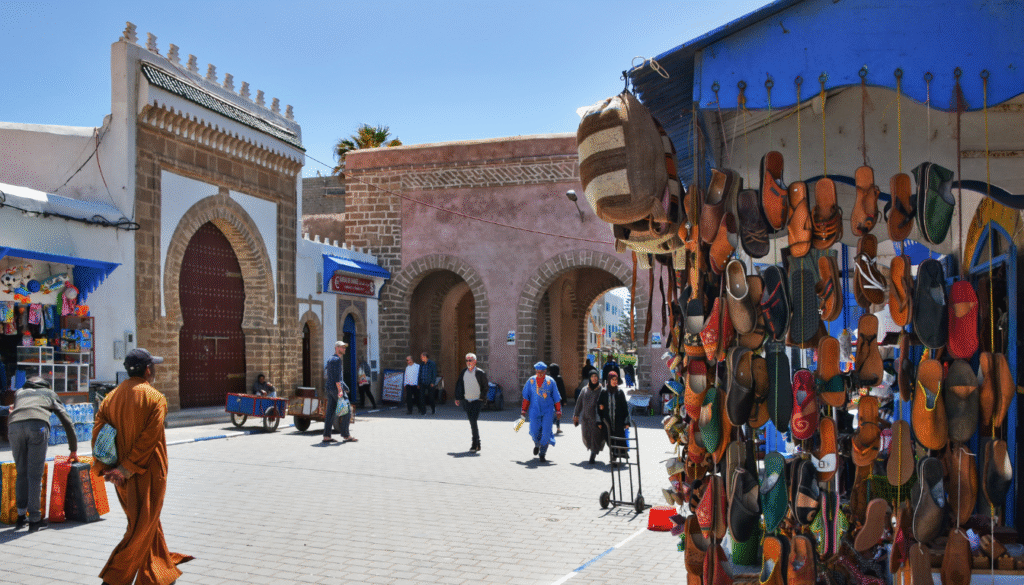 moroccan street crossing street in Morocco